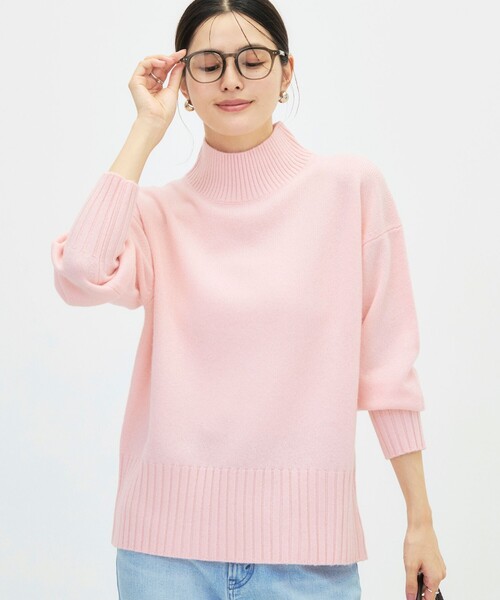NOLLEY’S Sophi(ノーリーズソフィ)の「カシミヤ混紡毛ハイネックプルオーバー(ニット/セーター・レディース・オフホワイト/グレー/ベビーピンク/ライトグリーン/サックスブルー・38)」の7枚目の写真