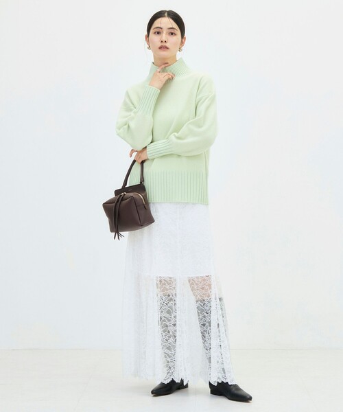 NOLLEY’S Sophi(ノーリーズソフィ)の「カシミヤ混紡毛ハイネックプルオーバー(ニット/セーター・レディース・オフホワイト/グレー/ベビーピンク/ライトグリーン/サックスブルー・38)」の14枚目の写真