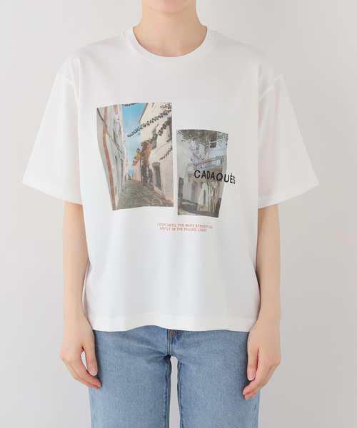 IENA（イエナ）の「コットンフォトミックスTシャツ（Tシャツ/カットソー・レディース・ホワイト/ホワイト系その他・FREE）」の2枚目の写真