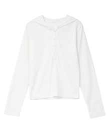 フーデッドリブTシャツ
