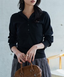 フーデッドリブTシャツ