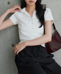 フーデッドリブTシャツ
