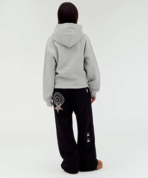 ambler(エムブラー)の「STAR CURLY CAT アップリケ刺繍ドローストリングワイドスウェットパンツ AP1004 (ブラック)(スウェットパンツ・レディース・その他・SMALL/MEDIUM/LARGE)」の3枚目の写真