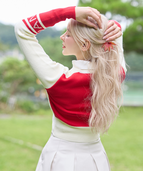 J.JANE(ジェイジェーン)の「ライン配色ニットカーディガン(レッド)(ニット/セーター・レディース・その他・SMALL/MEDIUM)」の2枚目の写真