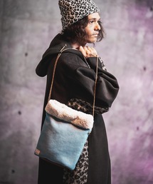 mko13935-Shearling Denim Drawstring Tote 巾着バッグ(212-035-gla-cg)