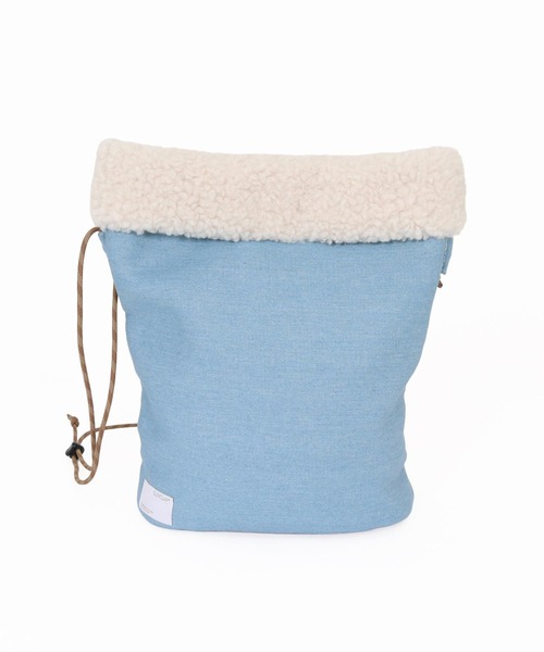 GLIMCLAP(グリムクラップ)の「mko13935-Shearling Denim Drawstring Tote 巾着バッグ(212-035-gla-cg)(ショルダーバッグ・メンズ・ブラック/インディゴブルー/コバルトブルー・FREE)」の18枚目の写真