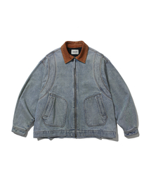 Denim Work Zip-Up Jacket - Washed Blue
