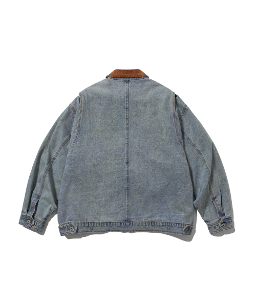 ANGLAN(アングラン)の「Denim Work Zip-Up Jacket - Washed Blue(デニムジャケット・メンズ・その他・1/02)」の2枚目の写真