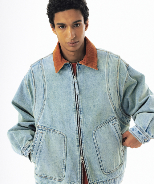 ANGLAN(アングラン)の「Denim Work Zip-Up Jacket - Washed Blue(デニムジャケット・メンズ・その他・1/02)」の5枚目の写真
