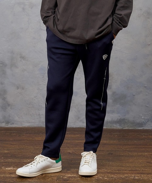 mp15421- heartbeat print cardboard knit pants ダンボールニット