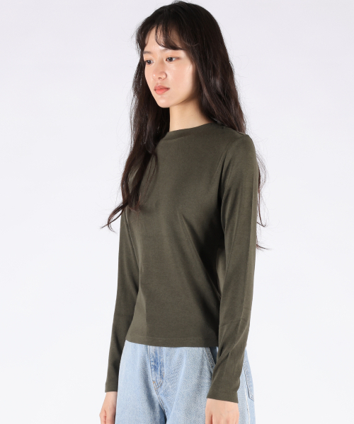 REBRENNER(リブレンナー)の「ベーシック スリムフィット ロングスリーブ バーガンディ(Tシャツ/カットソー・レディース・その他・FREE)」の7枚目の写真