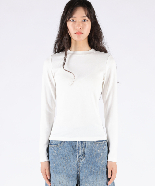 REBRENNER(リブレンナー)の「ベーシック スリムフィット ロングスリーブ バーガンディ(Tシャツ/カットソー・レディース・その他・FREE)」の10枚目の写真