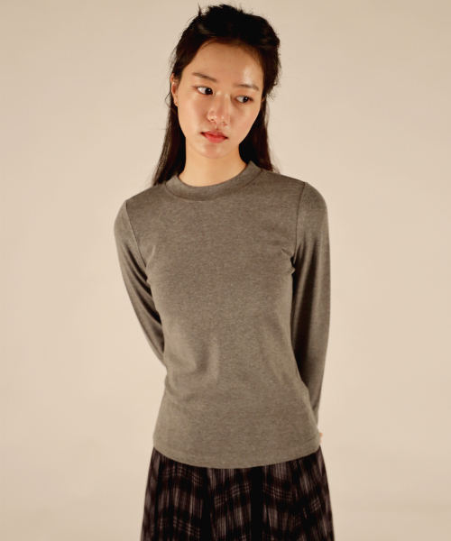 REBRENNER(リブレンナー)の「ベーシック スリムフィット ロングスリーブ バーガンディ(Tシャツ/カットソー・レディース・その他・FREE)」の11枚目の写真
