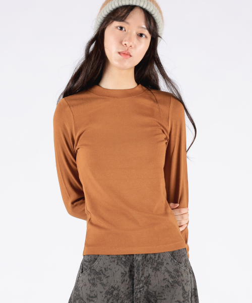 REBRENNER(リブレンナー)の「ベーシック スリムフィット ロングスリーブ バーガンディ(Tシャツ/カットソー・レディース・その他・FREE)」の15枚目の写真