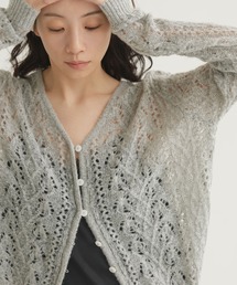 Life Word Embroidery Knit Cardigan/ライフワードエンブロイダリー