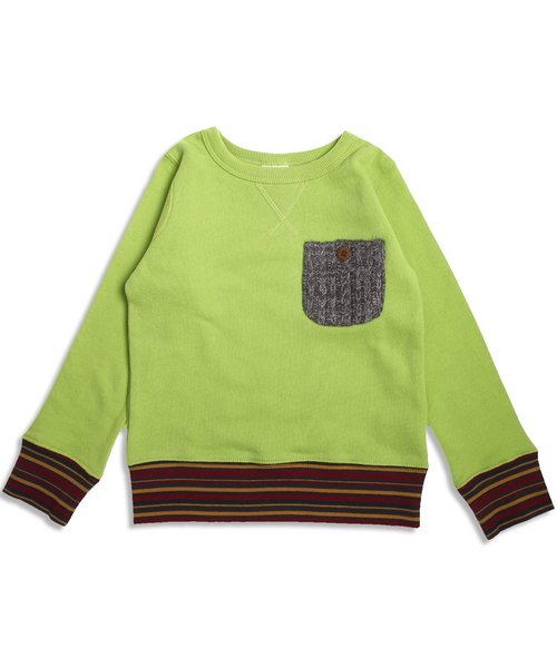 BREEZE（ブリーズ）の「ネット限定 ニットポケット付トレーナー（スウェット・キッズ・ネイビー/グレー/ライム・95/80/90/100/120/140/110/130）」の3枚目の写真