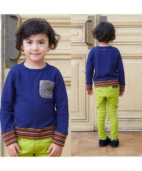 BREEZE（ブリーズ）の「ネット限定 ニットポケット付トレーナー（スウェット・キッズ・ネイビー/グレー/ライム・95/80/90/100/120/140/110/130）」の17枚目の写真