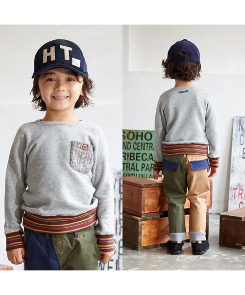 BREEZE（ブリーズ）の「ネット限定 ニットポケット付トレーナー（スウェット・キッズ・ネイビー/グレー/ライム・95/80/90/100/120/140/110/130）」の18枚目の写真