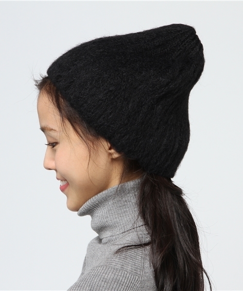 SLY（スライ）の「FAZZ RIB KNIT CAP（キャップ・レディース・ブラック/トップグレー・FREE）」の3枚目の写真