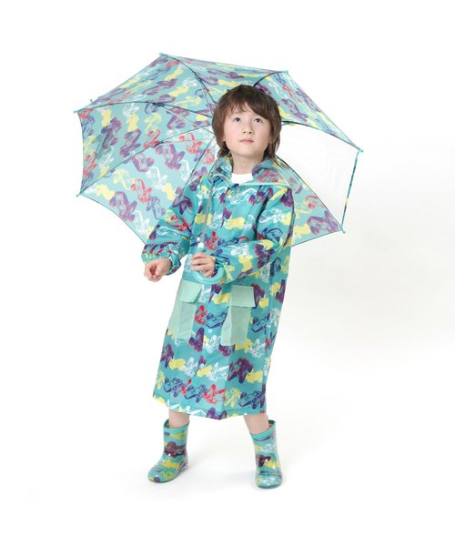 Ampersand（アンパサンド）の「車総柄プリント窓付き傘（長傘・キッズ・ブルー/エメラルド・X-SMALL/SMALL/MEDIUM）」の3枚目の写真