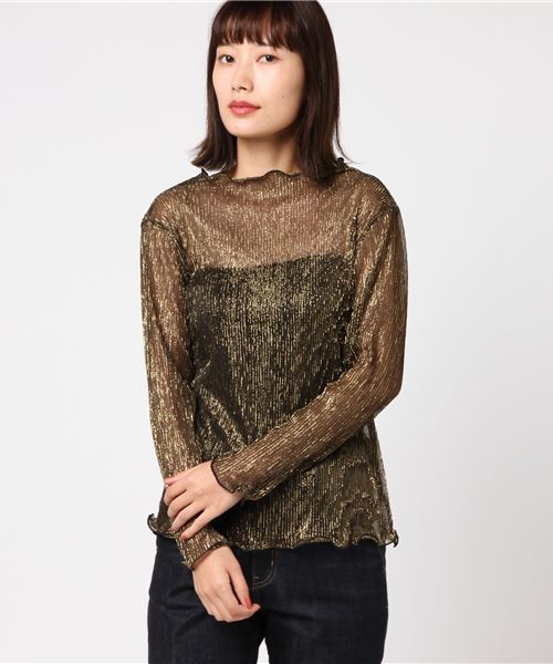 merlot plus(メルロープリュス)の「メロウラメトップス2434(Tシャツ/カットソー・レディース・ブラック/シルバー/ゴールド・FREE)」の7枚目の写真