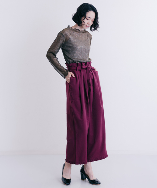 merlot plus(メルロープリュス)の「メロウラメトップス2434(Tシャツ/カットソー・レディース・ブラック/シルバー/ゴールド・FREE)」の10枚目の写真