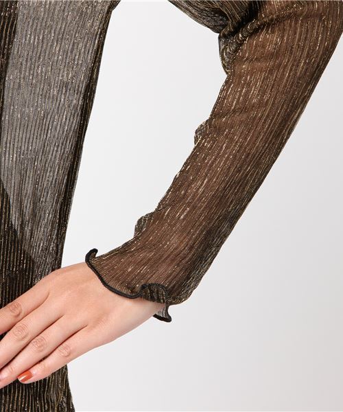 merlot plus(メルロープリュス)の「メロウラメトップス2434(Tシャツ/カットソー・レディース・ブラック/シルバー/ゴールド・FREE)」の14枚目の写真