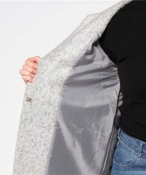 INTERPLANET（インタープラネット）の「フェイクファ-ポケット付ノーカラーコート（その他アウター・レディース・チャコールグレー/ベージュ/ネイビー/グレー・FREE）」の16枚目の写真