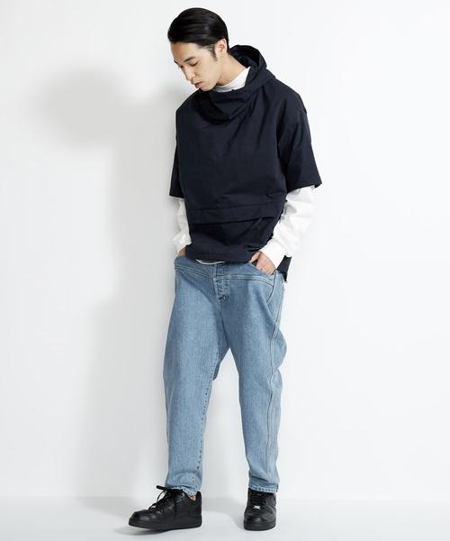 EN ROUTE（アンルート）の「＜EN ROUTE＞ハーフスリーブ フーデッド プルオーバー（その他アウター・メンズ・ネイビー/オリーブ・3/1/2）」の3枚目の写真