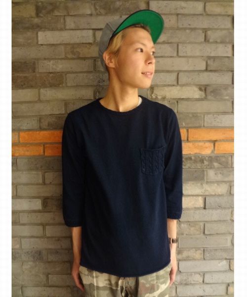 CIAOPANIC（チャオパニック）の「【Indigos】INDGOクルーポケTP/O（Tシャツ/カットソー・メンズ・ネイビー/ブルー・MEDIUM/LARGE）」の2枚目の写真