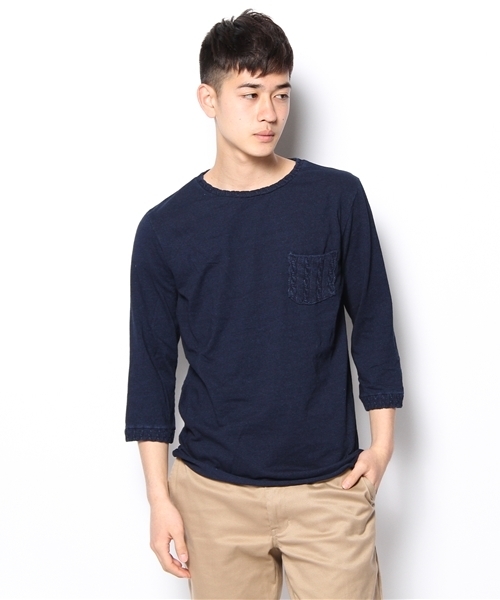 CIAOPANIC（チャオパニック）の「【Indigos】INDGOクルーポケTP/O（Tシャツ/カットソー・メンズ・ネイビー/ブルー・MEDIUM/LARGE）」の8枚目の写真