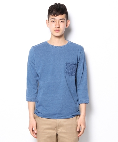 CIAOPANIC（チャオパニック）の「【Indigos】INDGOクルーポケTP/O（Tシャツ/カットソー・メンズ・ネイビー/ブルー・MEDIUM/LARGE）」の3枚目の写真