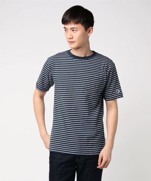 Champion（チャンピオン）の「【Champion/チャンピオン】メンズ ベーシック Tシャツ（Tシャツ/カットソー・メンズ・ホワイト/ブラック/ネイビー/グレー/ピンク・MEDIUM/SMALL/LARGE/X-LARGE）」の5枚目の写真