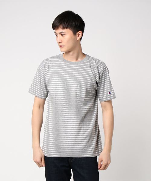 Champion（チャンピオン）の「【Champion/チャンピオン】メンズ ベーシック Tシャツ（Tシャツ/カットソー・メンズ・ホワイト/ブラック/ネイビー/グレー/ピンク・MEDIUM/SMALL/LARGE/X-LARGE）」の4枚目の写真