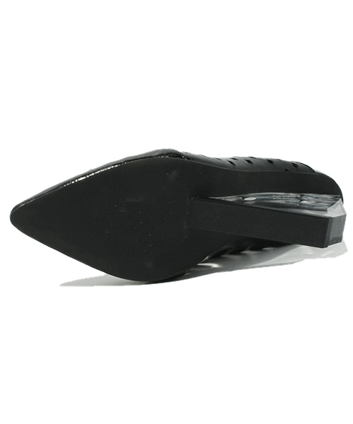 ROSE BUD（ローズバッド）の「(JEFFREY CAMPBELL)2012-690 PUNCHING PATENT WEDGE SANDAL（サンダル・レディース・ブラック/イエロー・35/36/37/38/39）」の3枚目の写真