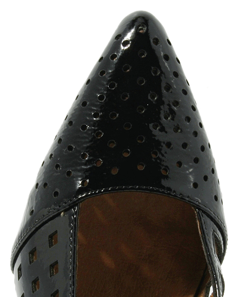 ROSE BUD（ローズバッド）の「(JEFFREY CAMPBELL)2012-690 PUNCHING PATENT WEDGE SANDAL（サンダル・レディース・ブラック/イエロー・35/36/37/38/39）」の4枚目の写真