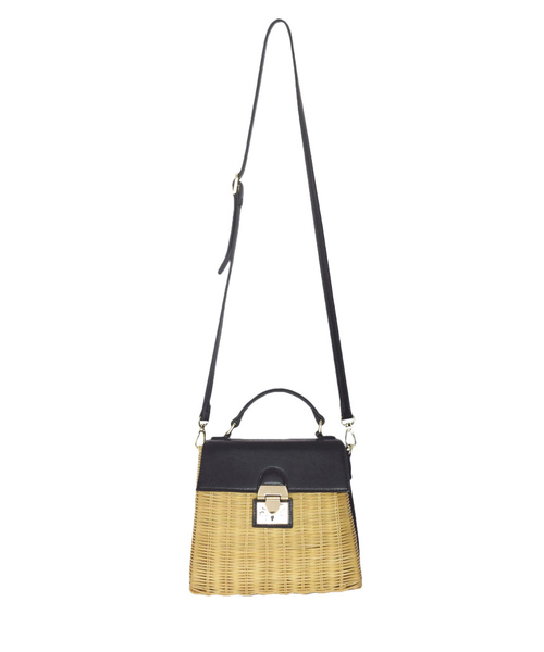 Ameri（アメリ）の「MEDI TRAPEZE RATTAN COMBI BAG（かごバッグ・レディース・ブラック・FREE）」の8枚目の写真