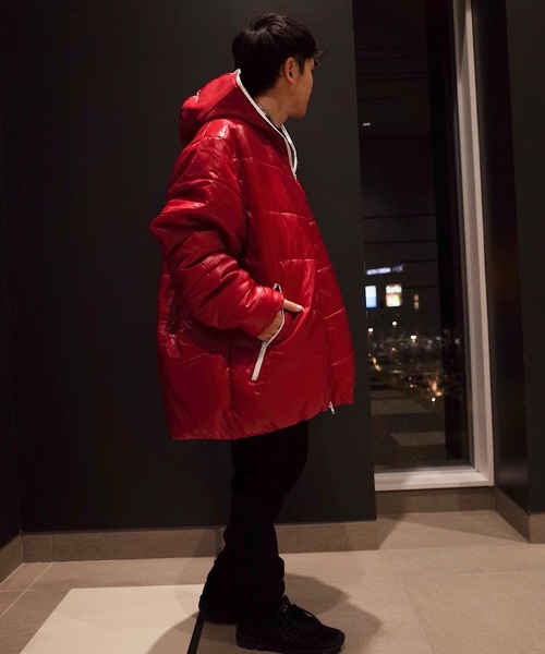 rovtski（ロフトスキー）の「rovtski【ビッグシルエット】オーバーサイズカラー中綿ブルゾン/8V18082263（ダウンジャケット/コート・メンズ・ブラック/レッド/イエロー/ロイヤルブルー/ライトグレー・FREE）」の18枚目の写真