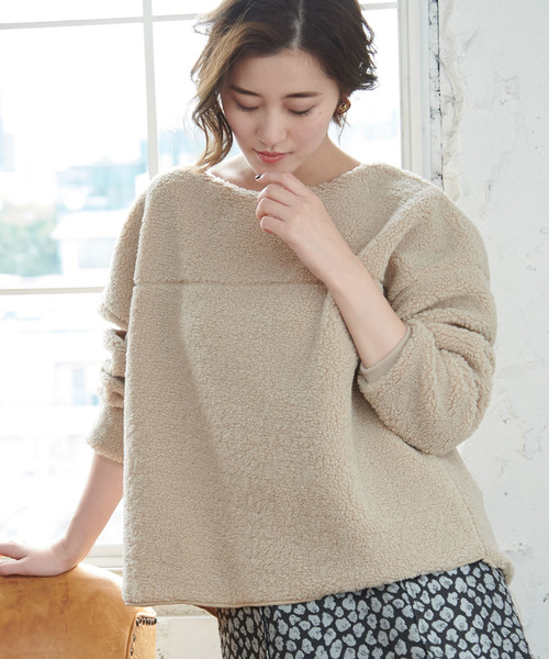 ROPE' PICNIC(ロペピクニック)の「【WEB限定】ボアプルオーバー(その他トップス)」|ベージュ