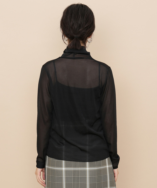 ADAM ET ROPE'(アダムエロペ)の「シアートリコットシフォンタートル(Tシャツ/カットソー・レディース・ライトグレー/ブラック/ブルー/グレー系その他・FREE)」の5枚目の写真