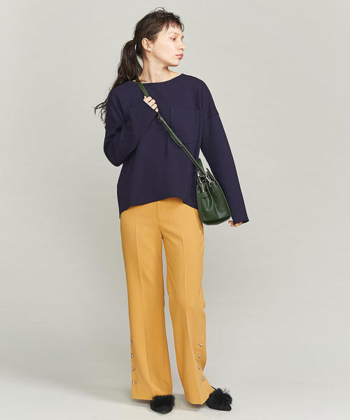 BEAUTY&YOUTH UNITED ARROWS（ビューティーアンドユースユナイテッドアローズ）の「BY ダブルクロスボタンスリットフレアパンツ ◆（その他パンツ・レディース・イエロー/オフホワイト/ネイビー・MEDIUM/SMALL）」の15枚目の写真