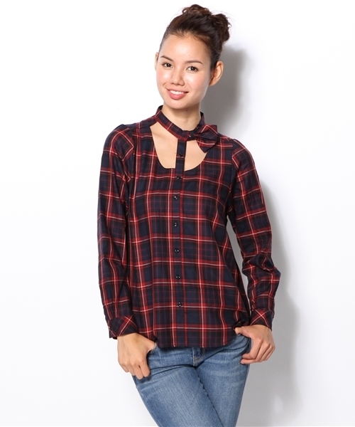 Rolick（ロリック）の「タイ付アキシャツ（シャツ/ブラウス・レディース・レッド/ブラック・FREE）」の9枚目の写真