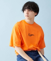 Kappa | Kappa/カッパ 別注 筆記体ロゴ刺繍&バックプリント 1/2スリーブ オーバーサイズカットソー(Tシャツ/カットソー)