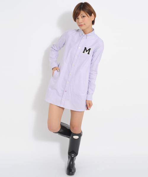 MILKFED.(ミルクフェド)の「PATCHED BD SHIRT DRESS(ワンピース・レディース・ピンク/ライトパープル/ブルー・SMALL/MEDIUM)」の3枚目の写真