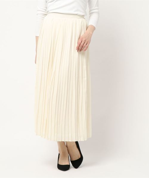 KOBE LETTUCE（コウベレタス）の「［ミディアムorマキシ丈］2typeフレアプリーツスカート（スカート・レディース・ベージュ/レッド/オフホワイト/イエロー/ミント/ラベンダー/ホワイト系その他/ベージュ系その他/グリーン系その他/パープル系その他/イエロー系その他/レッド系その他/ホワイト系その他2/ホワイト系その他3・FREE）」の2枚目の写真