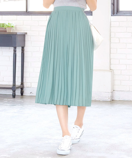 KOBE LETTUCE（コウベレタス）の「［ミディアムorマキシ丈］2typeフレアプリーツスカート（スカート・レディース・ベージュ/レッド/オフホワイト/イエロー/ミント/ラベンダー/ホワイト系その他/ベージュ系その他/グリーン系その他/パープル系その他/イエロー系その他/レッド系その他/ホワイト系その他2/ホワイト系その他3・FREE）」の9枚目の写真