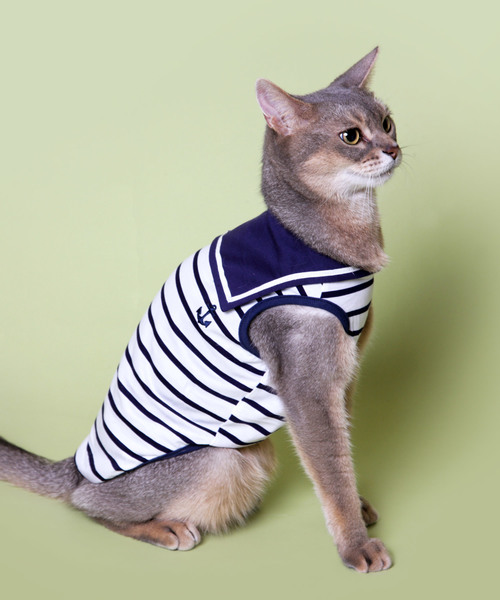 猫の暮らし(ネコノクラシ)の「猫の暮らし/クールセーラー キャット/猫用品(ペットウェア・レディース・ネイビー/その他・L/S/M)」の1枚目の写真