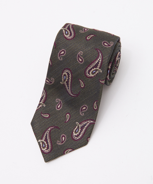 ABAHOUSE（アバハウス）の「【Recency of Mine】ペイズリー小紋タイ（ネクタイ・メンズ・ネイビー/カーキ・フリー）」の4枚目の写真