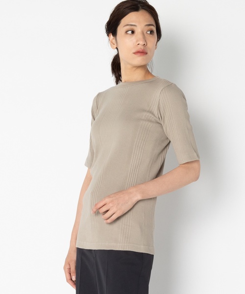 Traditional Weatherwear（トラディショナルウェザーウェア）の「Traditional Weatherwear: ベーシックリブクルーネックハーフスリーブ（Tシャツ/カットソー・レディース・ホワイト/ブラック/カーキ/ピンク系その他・S）」の10枚目の写真
