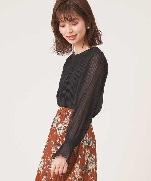 natural couture（ナチュラルクチュール）の「キャンディースリーブプリーツブラウス（シャツ/ブラウス・レディース・ブラック/パープル/オフホワイト/ピンク/ミント・FREE）」の11枚目の写真